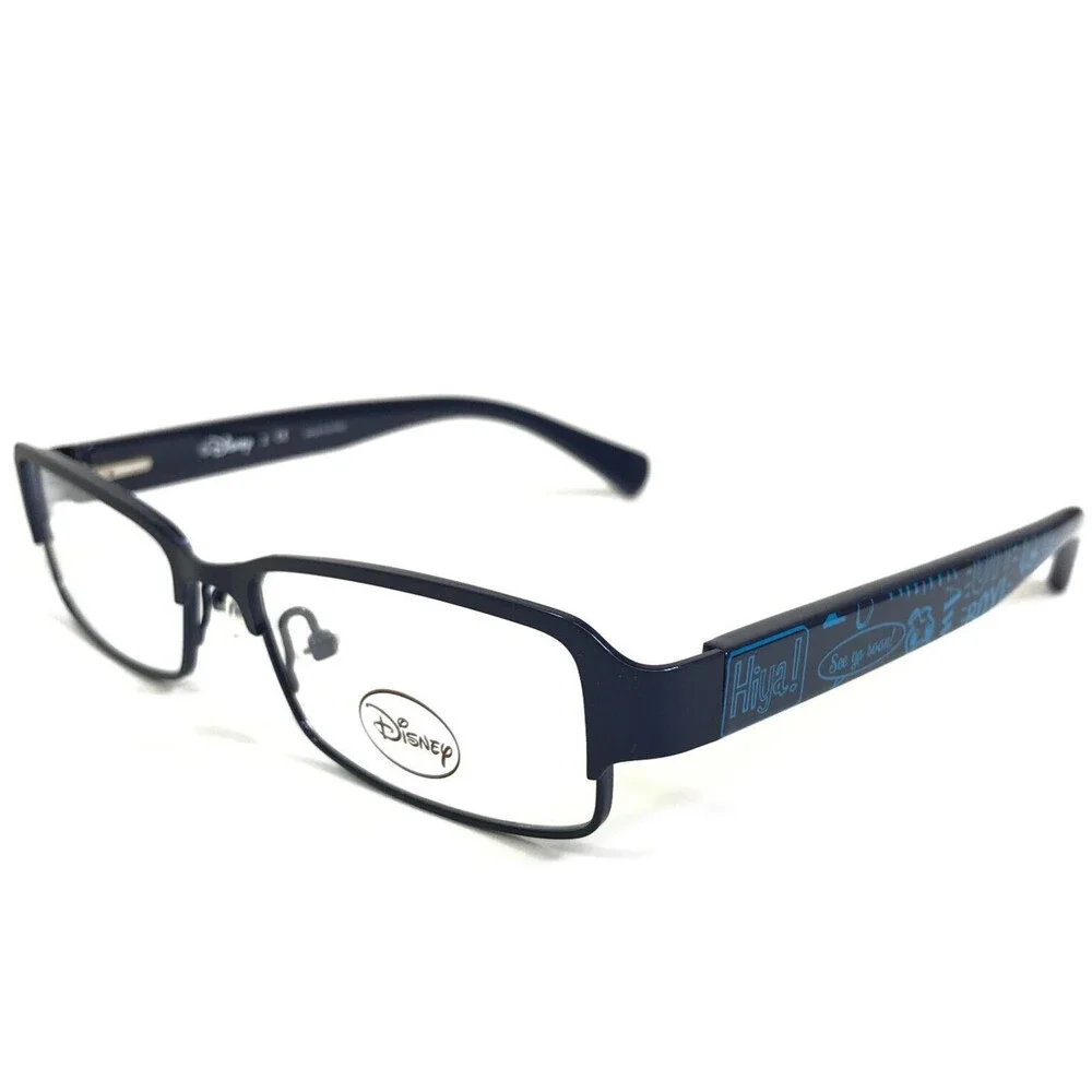 Disney Eyeglasses Frames Kids 3E 1001 3015 Blue Rectangular Full Rim 49-15-130